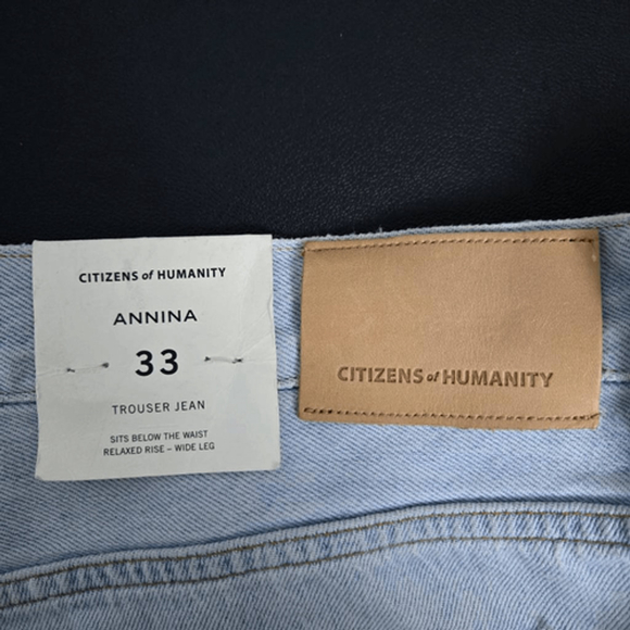 Citizens of Humanity Womens Annina Trouser Jeans Size 33 Blue Wide Leg Light NWT - Picture 4 of 9